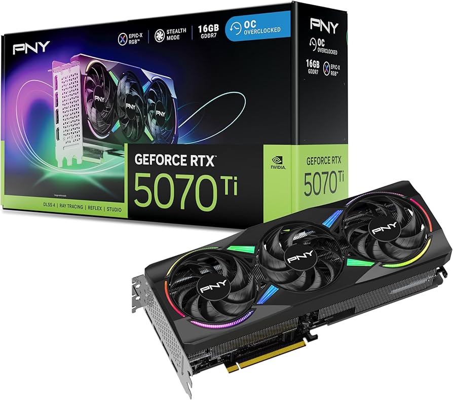 ［新品］PNY GeForce RTX 5070 Ti ARGB OC Amazon.com: PNY NVIDIA GeForce RTX™ 5070 Ti Epic-X™ ARGB OC
